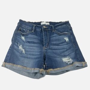 Kancan Mid Rise Blue Denim Shorts Womens Shorts Size 29